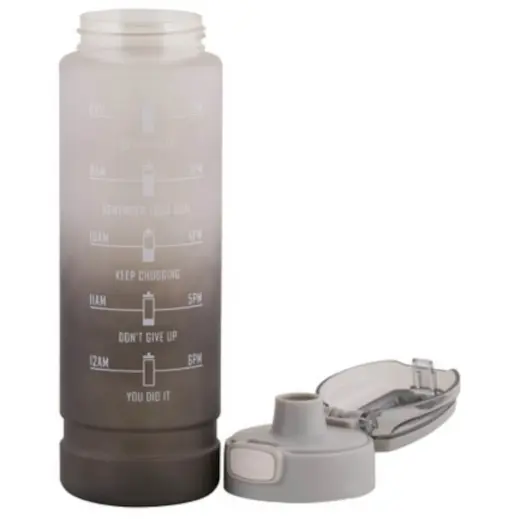 1 Litre Motivate Water Bottle Brown Lid Off